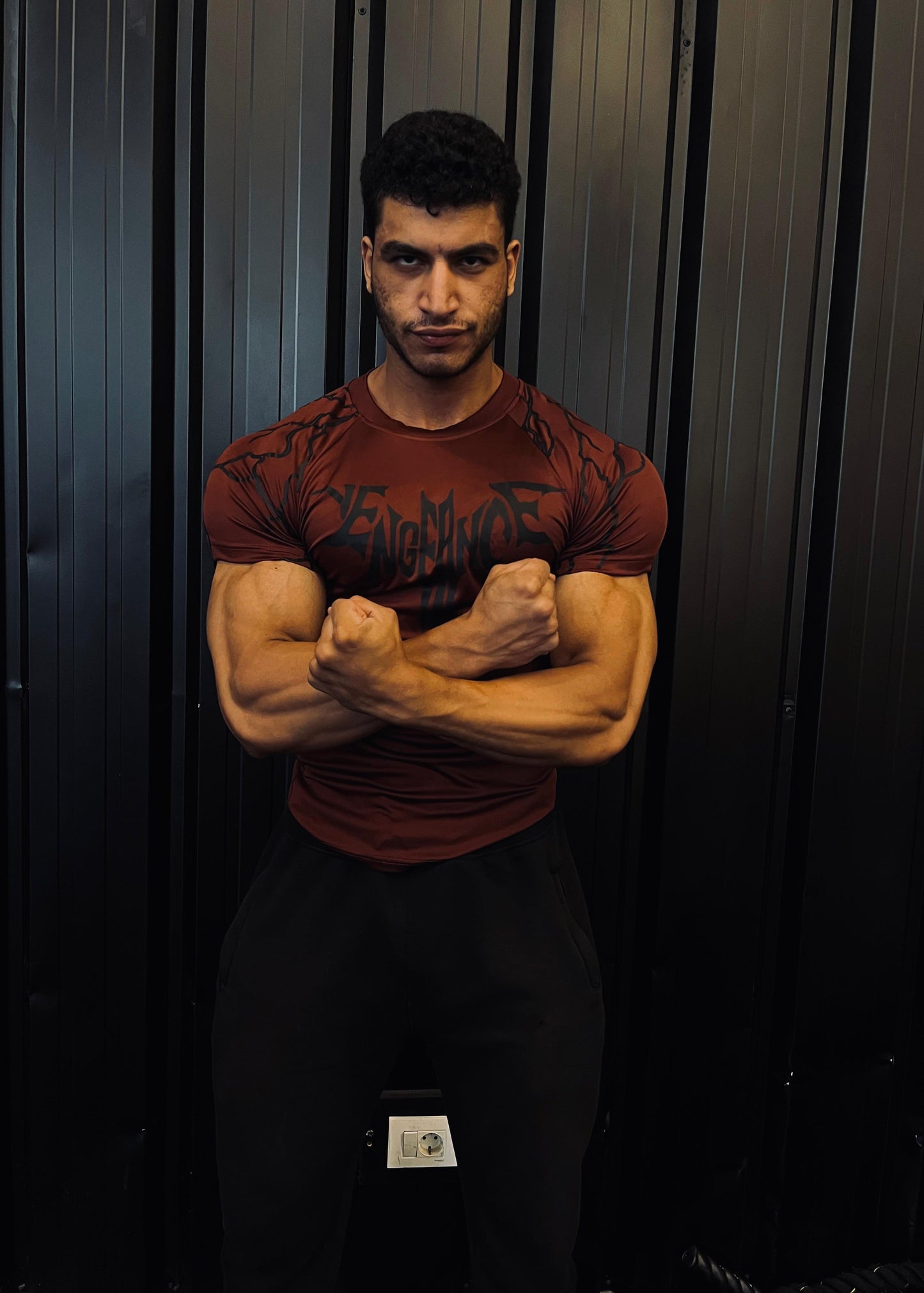 Burgundy compression t-shirt