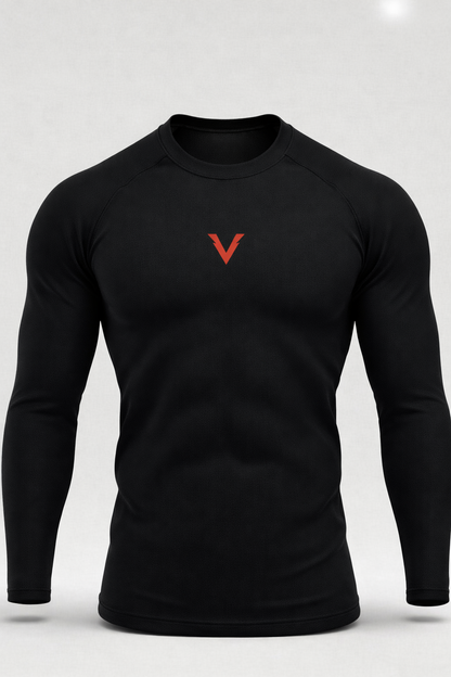 BLACK-long sleeve compression
