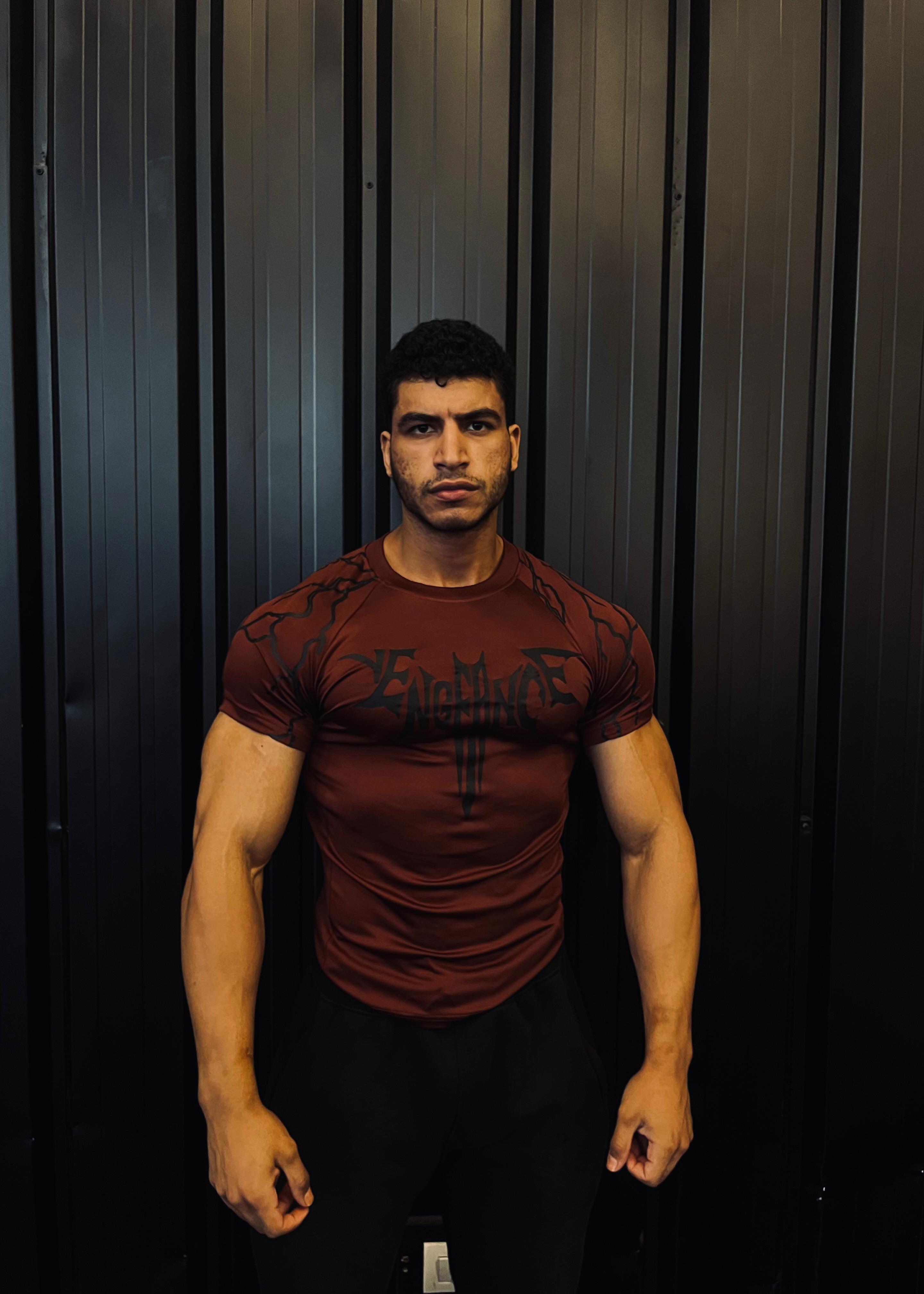 Burgundy compression t-shirt