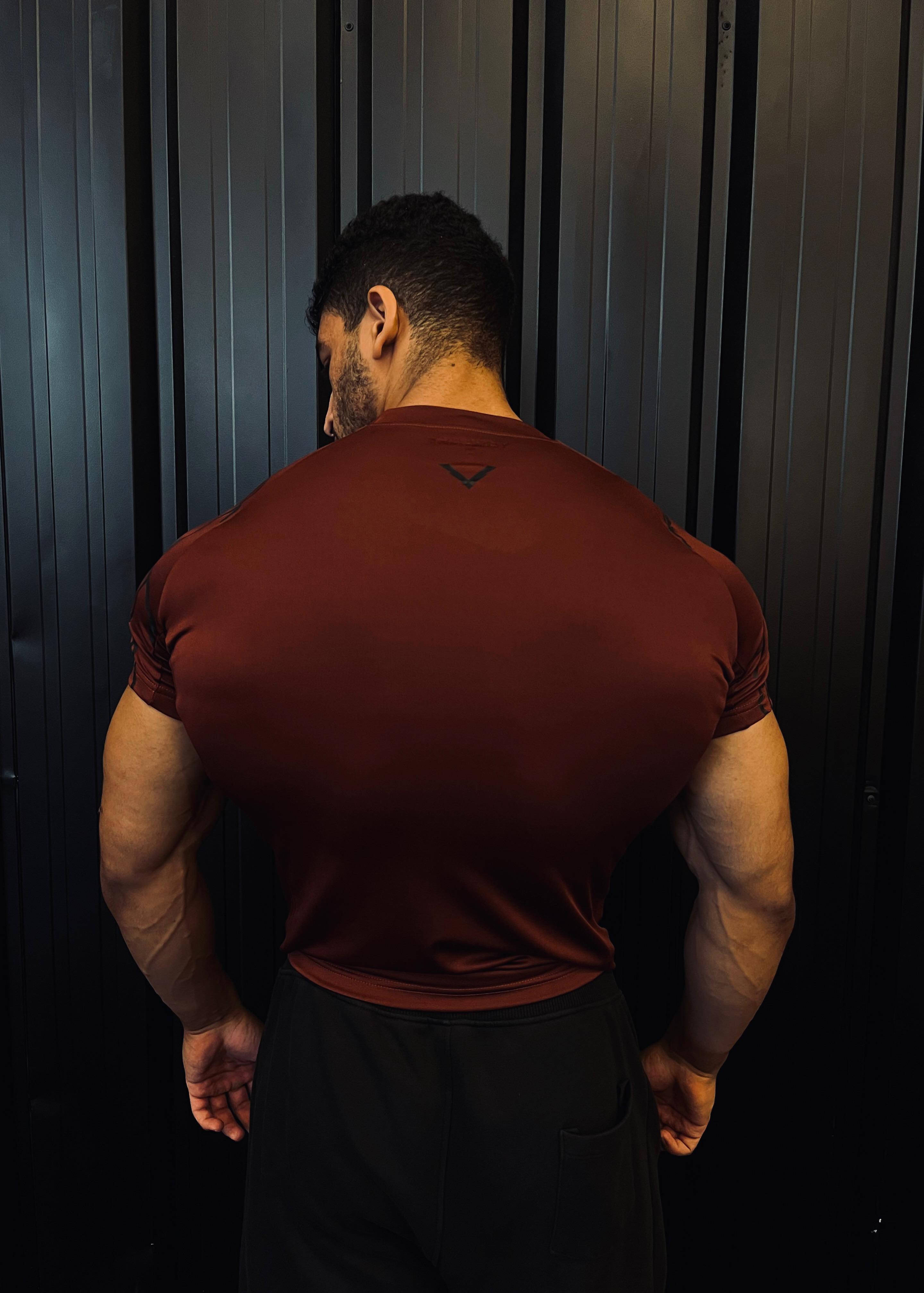 Burgundy compression t-shirt